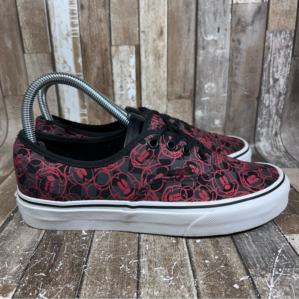 Vans x Disney Mickey Mouse Sneakers Women Size 7 Red Black Authentic Shoes